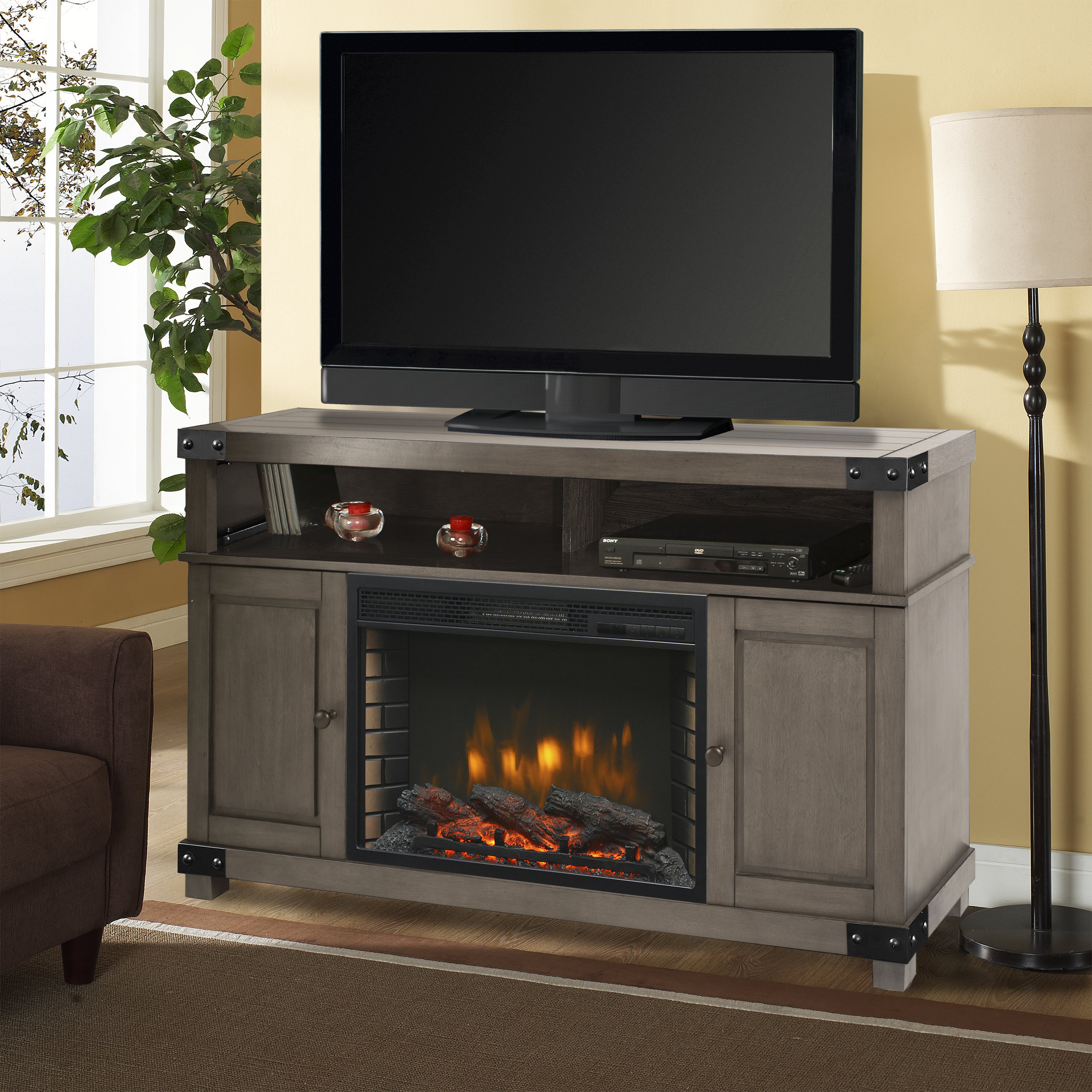 Hudson Tv Stand For Tvs Up To 60 Inches With Fireplace Included