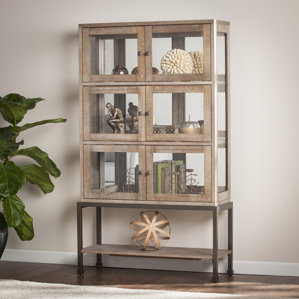 Pantin Lighted Curio Cabinet by Laurel Foundry Modern Farmhouse
