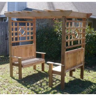 Garden Arbor With Seat Wayfair Double Garden Arbor With Bench
