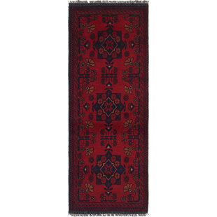 4 X 10 Runner Wayfair One Of A Kind Auxve Hand Knotted Runner 1 10 X 4 Wool Red Blue Area Rug