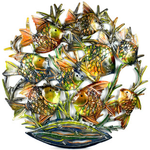 Ceramic Fish Wall Decor Wayfair School Of Fish Metal Wall Décor