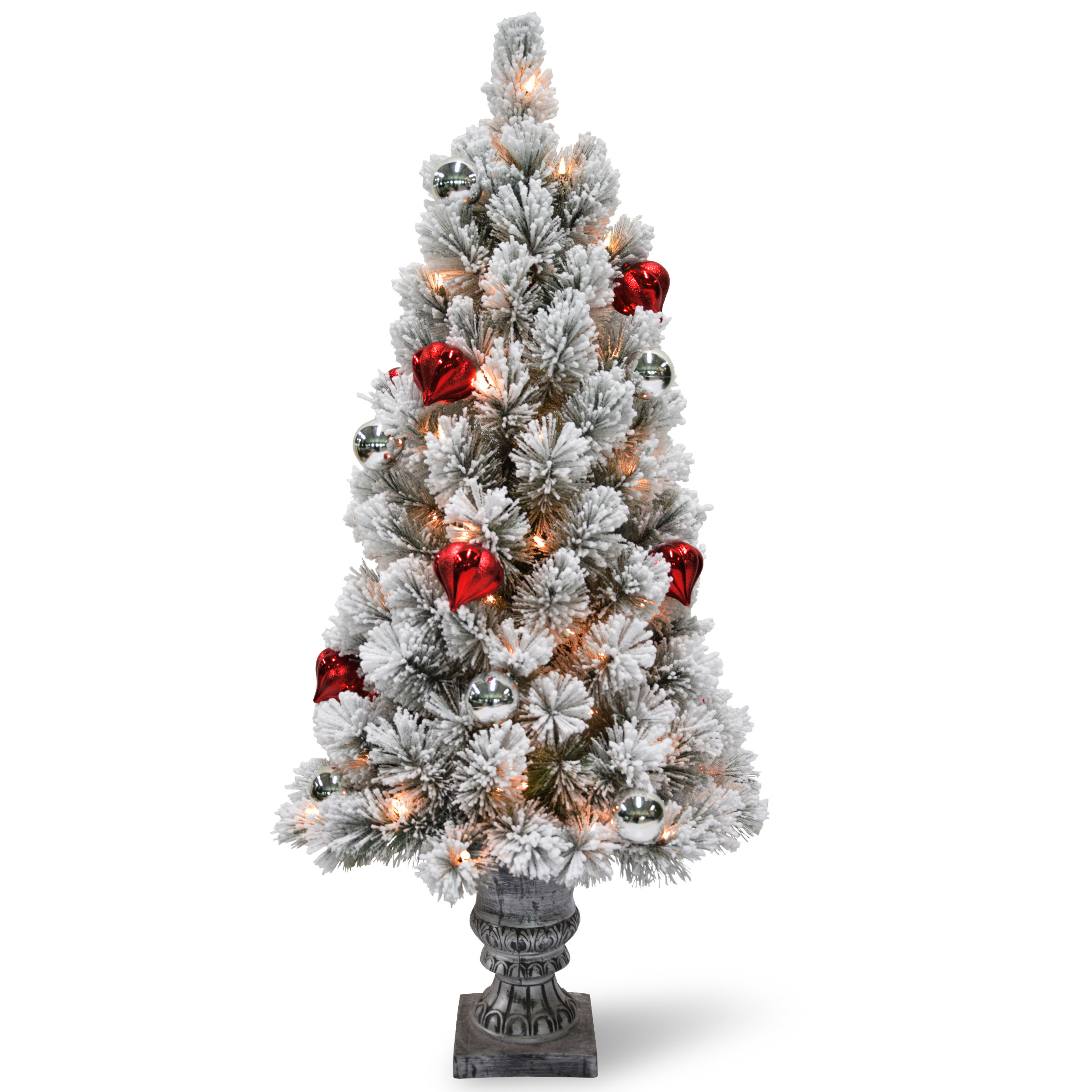 The Holiday Aisle Snowy Bristle Tabletop 2 White Green Pine Trees Artificial Christmas Tree With 35 LED Clear Lights Reviews The Holiday Aisle Snowy Bristle Tabletop 2 White Green Pine Trees Artificial Christmas Tree With 35 LED Clear Lights Reviews