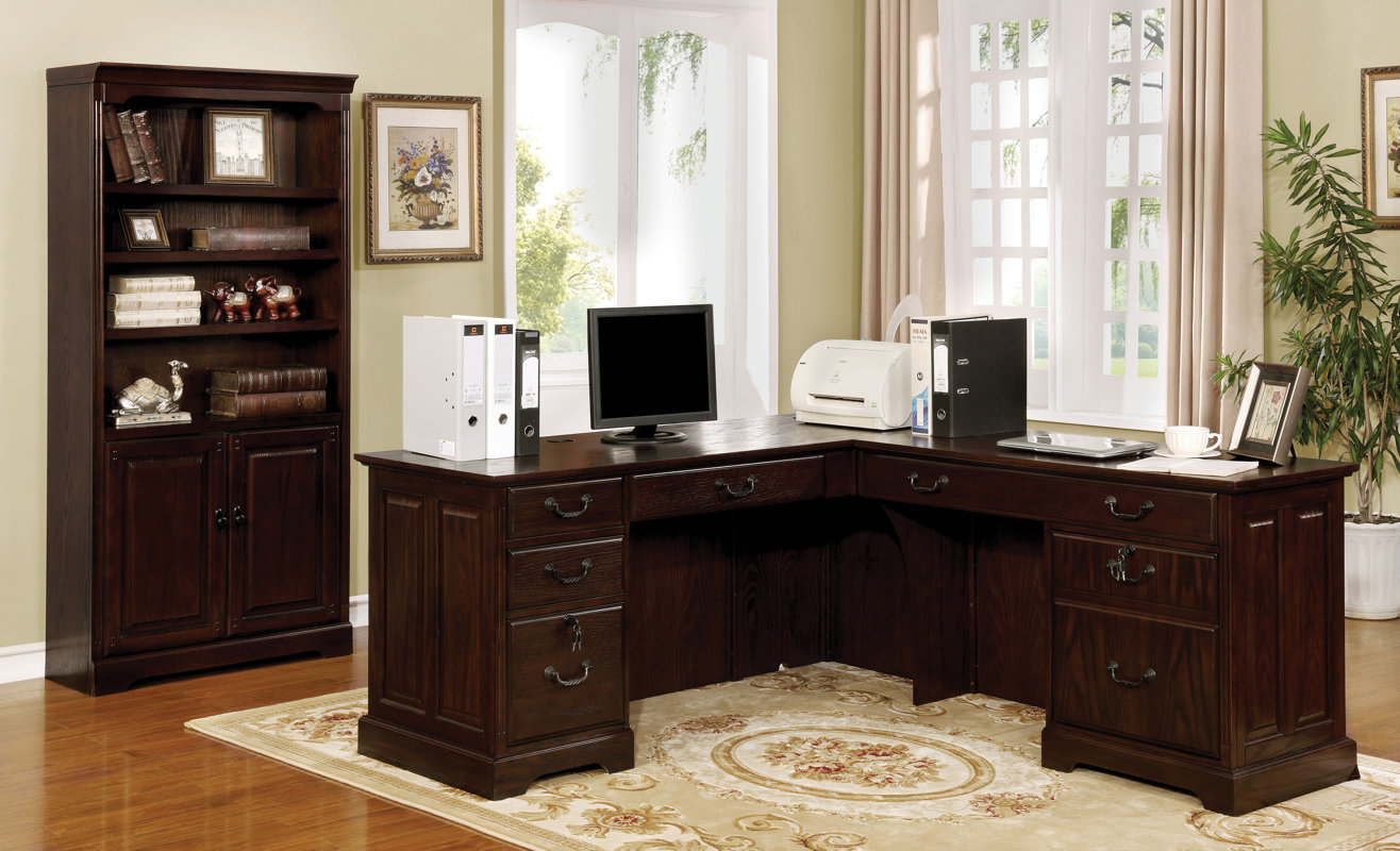 Darby Home Co Leby Transitional L Shape Desk Office Suite Leby Transitional L Shape Desk Office Suite