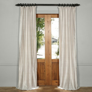 Tahsha Textured Dupioni Silk Indoor Single Curtain Panel