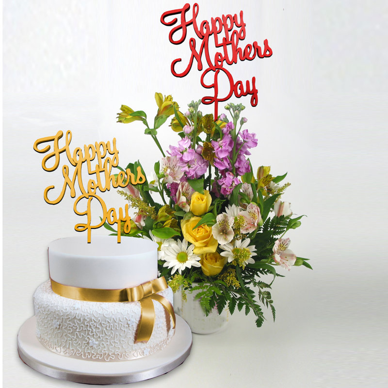 Amonogramartunlimited 2 Piece Happy Mothers Day Cake Topper And