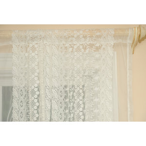 Delicate Vine Nature/Floral Sheer Rod Pocket Single Curtain Panel