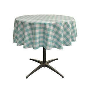 Andrade Polyester Gingham Checkered Round Tablecloth