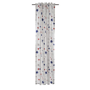 Navy Star Curtains Wayfair Co Uk Stars Eyelet Room Darkening Single Curtain