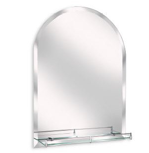 Erias Home Designs Arch Wall Mirror with Glass Shelf | Wayfair Erias Home Designs Arch Wall Mirror with Glass Shelf | Wayfair