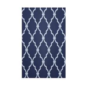 Geometric Navy Blue Indoor/Outdoor Area Rug