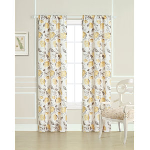 Johan Floral Blackout Curtain Panel Pair (Set of 2)