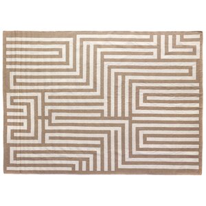 Flat Weave Beige Area Rug