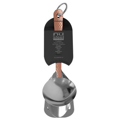 Beldi Nest Hand Carved Utensil Holder And 6 Piece Kitchen Tool Set 5 Piece 2 Tone Utensil Set