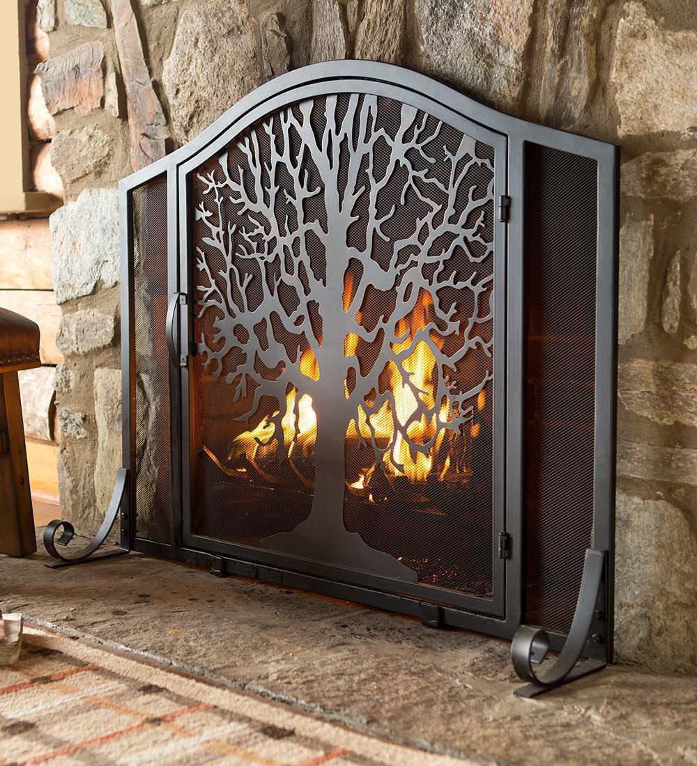 Plow Hearth Tree Of Life Single Panel Iron Fireplace Screen Plow Hearth Tree Of Life Single Panel Iron Fireplace Screen Reviews Wayfair