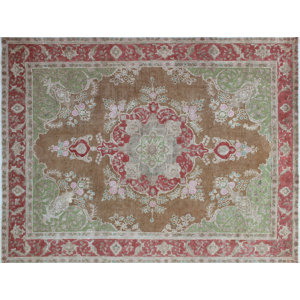 One-of-a-Kind Alber Overdyed Distressed Hand-Knotted Brown Area Rug