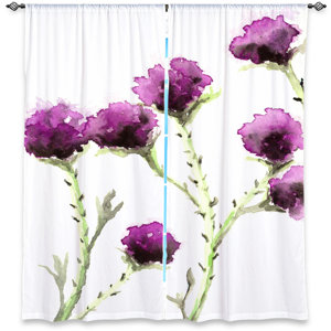 Nature/Floral Room Darkening Rod Pocket Curtain Panels (Set of 2)