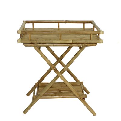 Bay Isle Home Corning Bamboo Outdoor Serving Tray Table  Color: Natural
