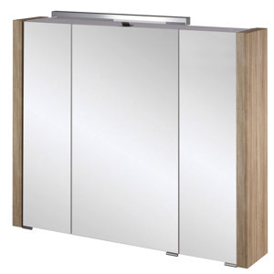 88 cm x 75 cm Spiegelschrank Asbach mit LED Bele..