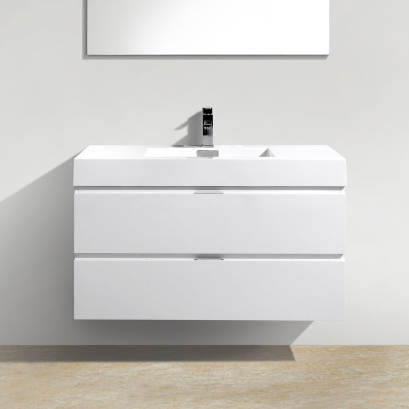 Modern Bathroom Vanities Pompano Beach wade logan tenafly 40" single wall mount modern bathroom vanity Modern Bathroom Vanities Pompano Beach wade logan tenafly 40" single wall mount modern bathroom vanity