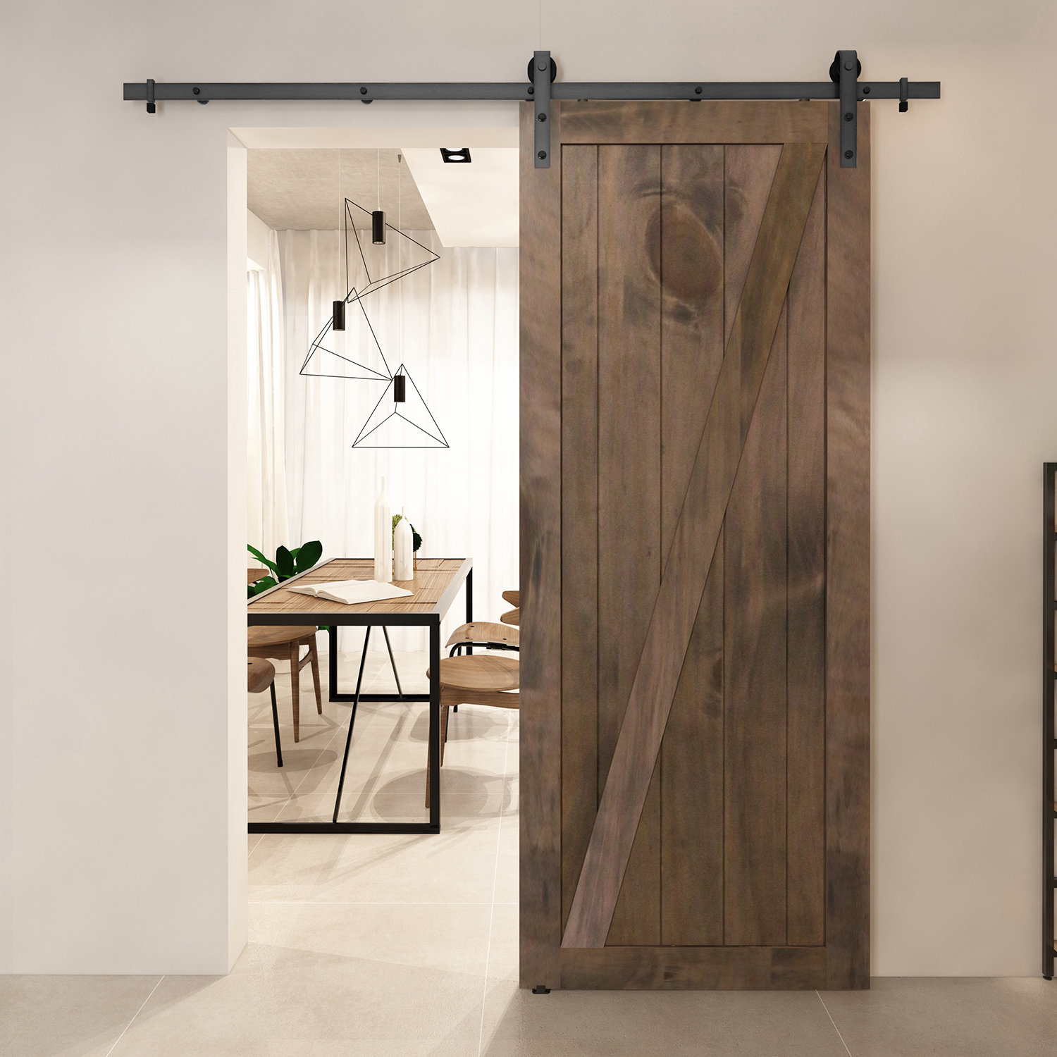 Colonial Elegance Paneled Wood Unfinished Chalet Barn Door Without