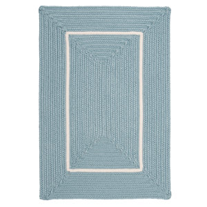 Doodle Edge Light Blue Border in Border Indoor/Outdoor Area Rug