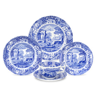 Blue Italian 5 Piece Place Setting Service For 1 Blue Italian 5 Piece Place Setting Service For 1