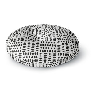 Li Zamperini 'Black Pen' Illustration Round Floor Pillow
