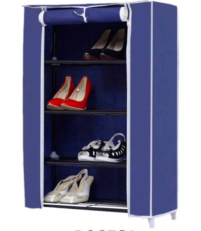 Above Edge Roll-Up 16 Pair Shoe Rack  Finish: Navy