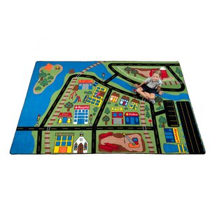 Total Transportation Play Town Area Rug