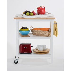 Kitchen Cart with Wood Top