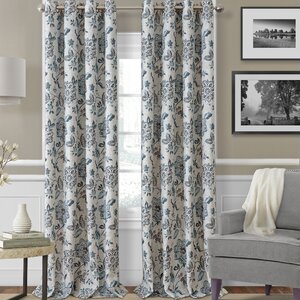 Sorrento Nature/Floral Max Blackout Thermal Grommet Single Curtain Panel