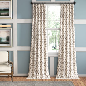 Leonidas Geometric Room Darkening Rod Pocket Single Curtain Panel