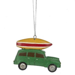 Surfboard on Car Hanging Figurine