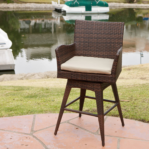 Beachcrest Home Weymouth 29 Wicker Patio Bar Stool Reviews Wayfair