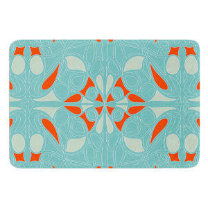 Seafoam and Orange by Miranda Mol Bath Mat