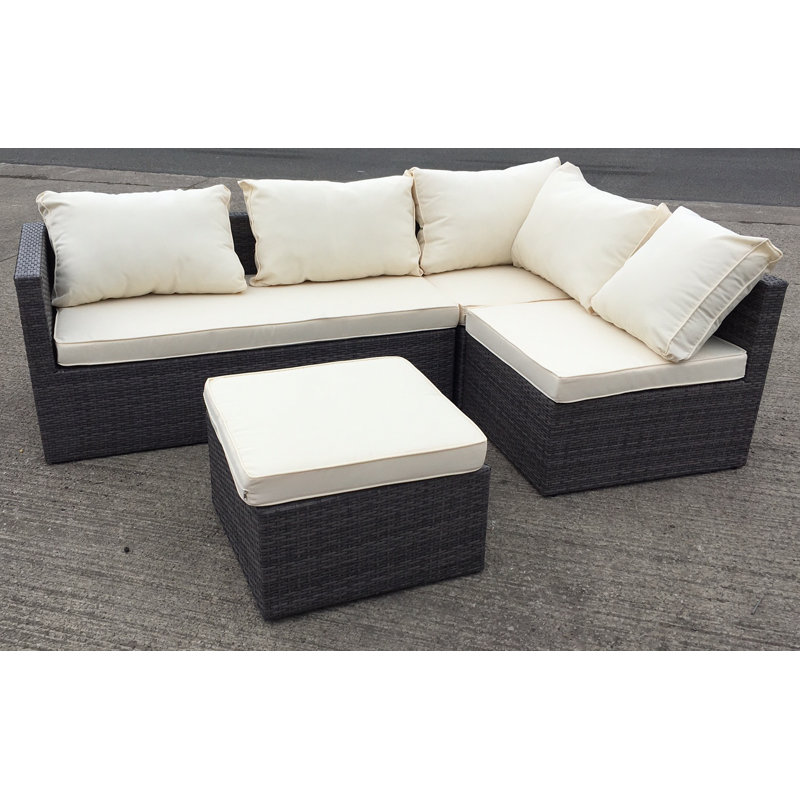Rattan L Shaped 5 Seater Sectional Sofa Set