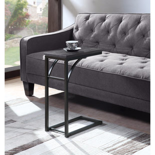 Slide Under Sofa Snack Table Wayfair Ca Elegantly Charmed Metal Snack Table Grey And Black