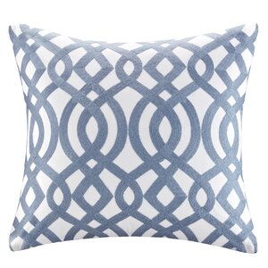 Trellis Cotton Embroidered Throw Pillow