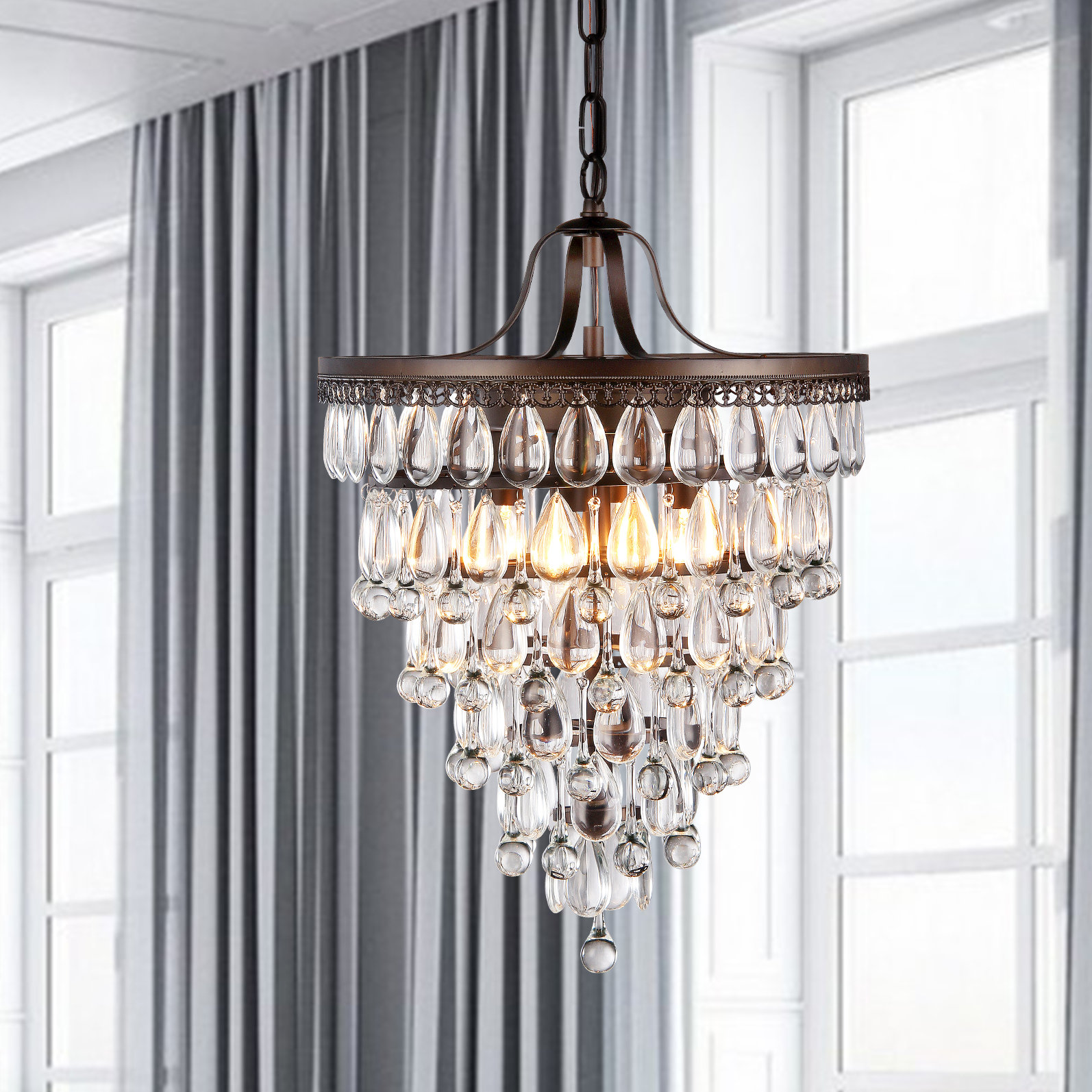 One Allium Way Outland 4 Light Crystal Chandelier Birch Lane