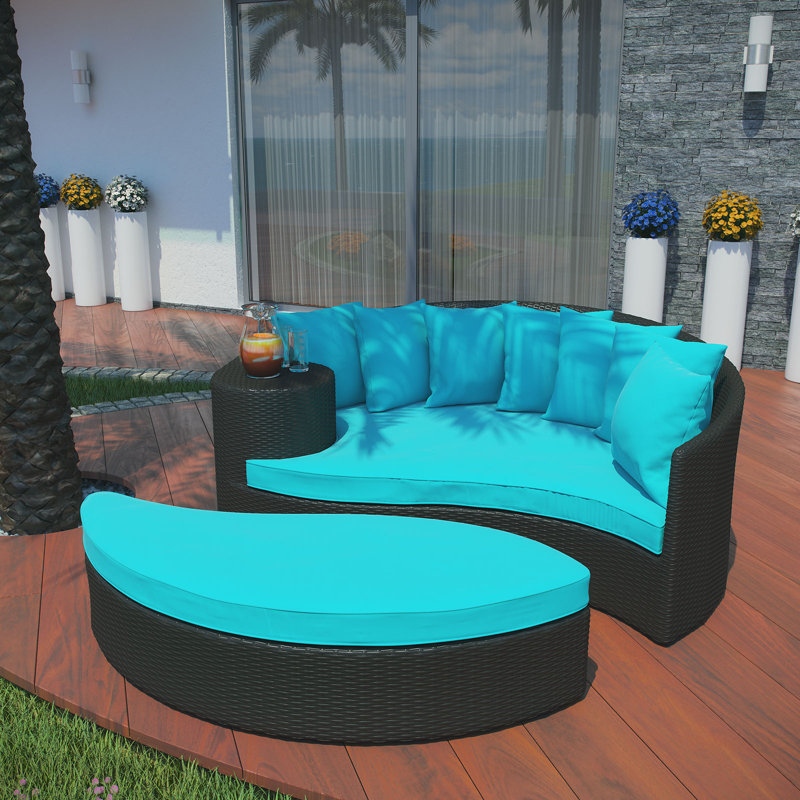 Brayden Studio Greening Outdoor Daybed With Ottoman