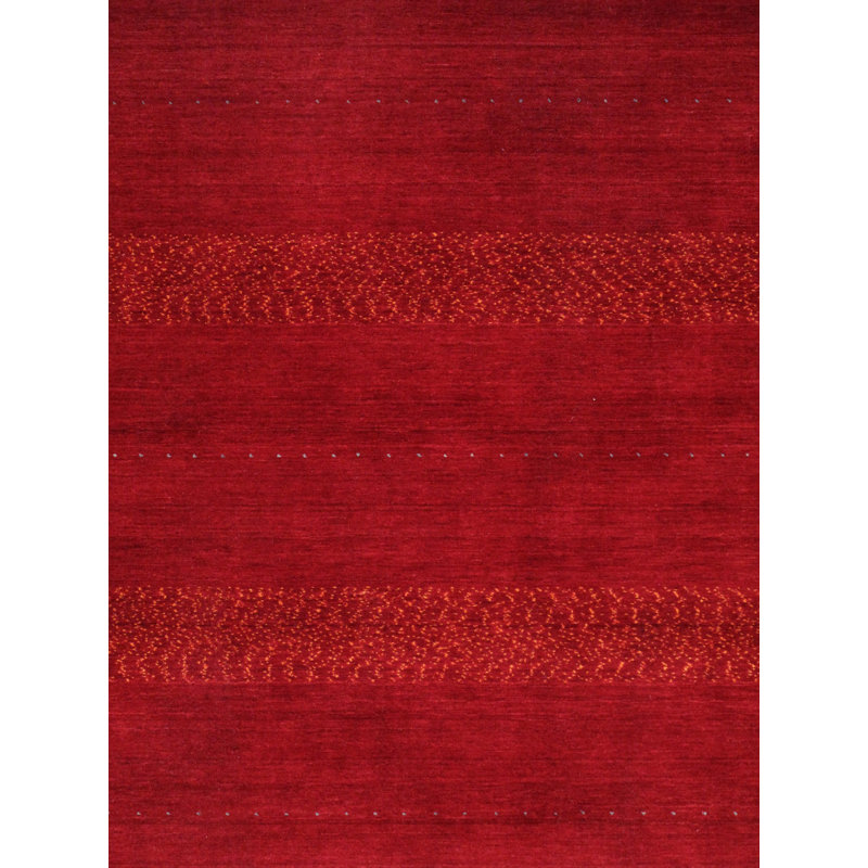 Gabbeh Hand Knotted Wool Red Area Rug
