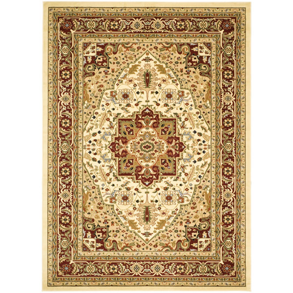 Charlton Home Theresa Ivory/Maroon Area Rug & Reviews Wayfair.ca