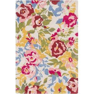 Venetia Floral Hand Tufted Wool Pale Pink/Pink Area Rug