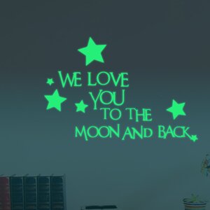 Letters Stars Glowing Wall Decal