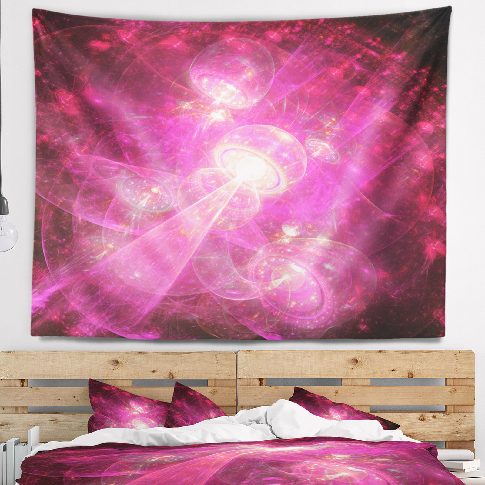 East Urban Home Abstract Fractal Space Theme Tapestry | Wayfair