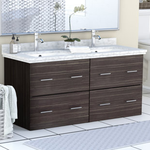 12 Inch Deep Wall Cabinet Wayfair Phoebe Drilling Wall Mount 48 Double Bathroom Vanity Set