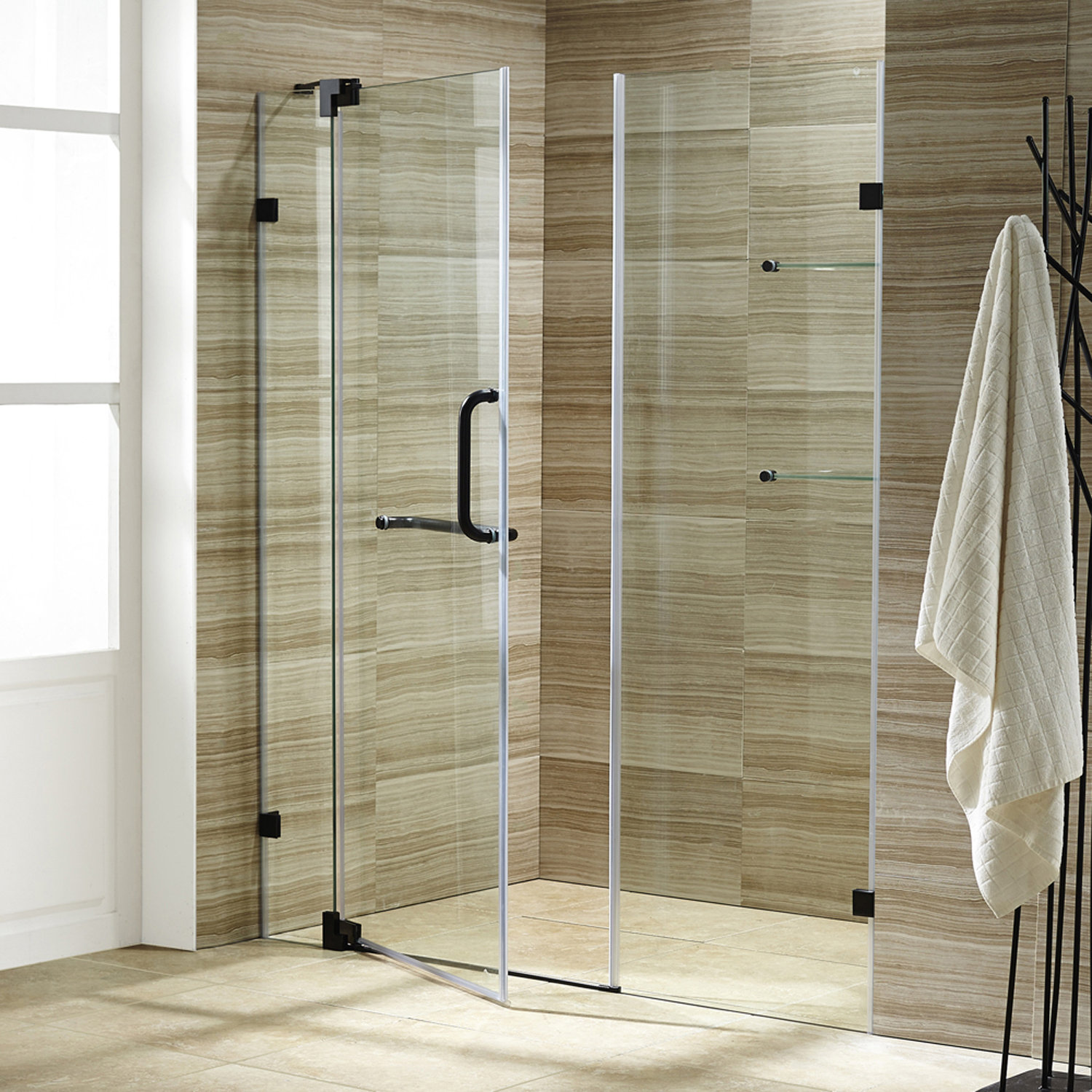 Vigo Pirouette 48 X 72 Pivot Frameless Shower Door With Flex
