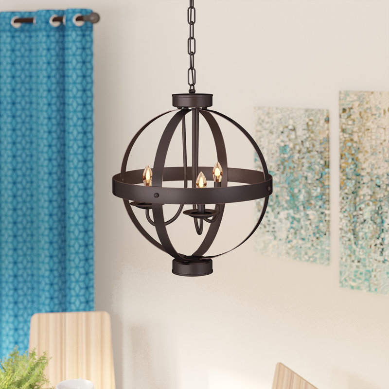Laurel Foundry Modern Farmhouse La Sarre 3 Light Globe Chandelier La Sarre 3 Light Globe Chandelier