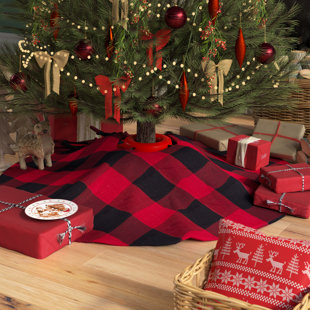 Plaid Christmas Tree Skirt Plaid Christmas Tree Skirt