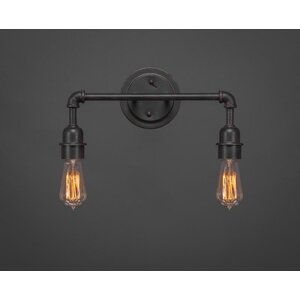 Kash 2-Light Amber Antique Vanity Light